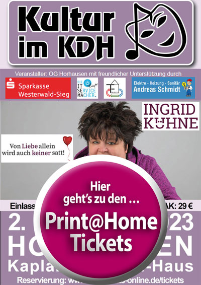 Print@Home-Tickets für Ingrid Kühne
